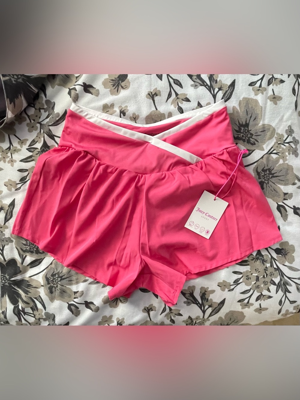 Juicy Couture Hot Pink  Sports Shorts with White Trim